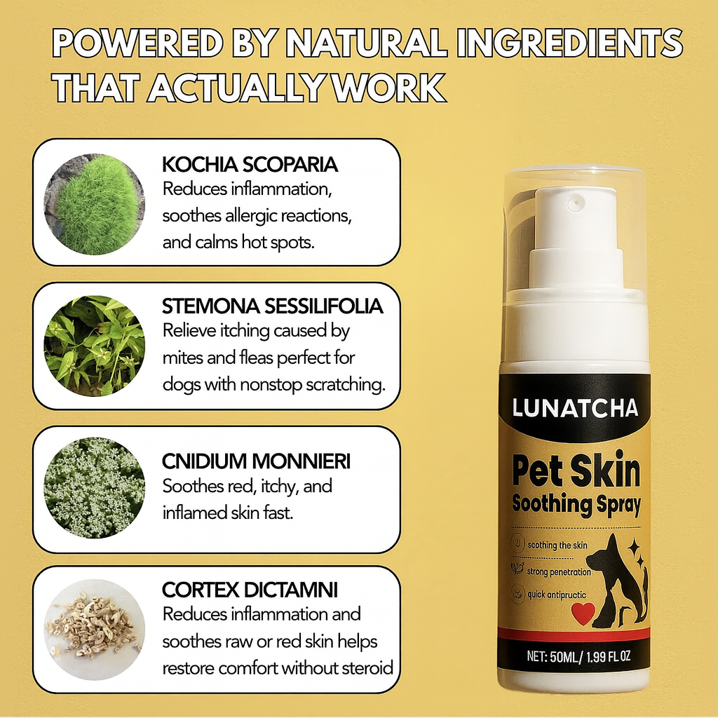 Vet-backed skin relief spray
